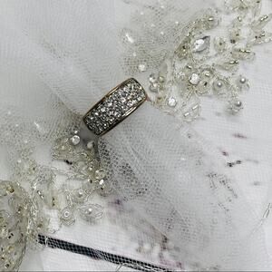 Gold color rhinestone diamond ring